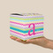 Colorful Chevron Cube Favor Gift Box - On Hand - Scale View
