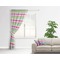 Colorful Chevron Curtain With Window and Rod - in Room Matching Pillow
