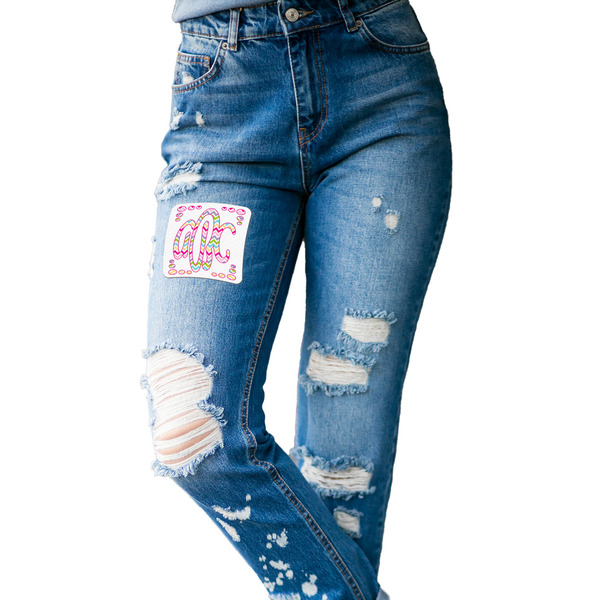 Colorful Chevron Custom Shape Iron On Patches - L - single APPROVAL