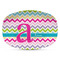 Colorful Chevron Plastic Platter - Microwave & Oven Safe Composite Polymer (Personalized)