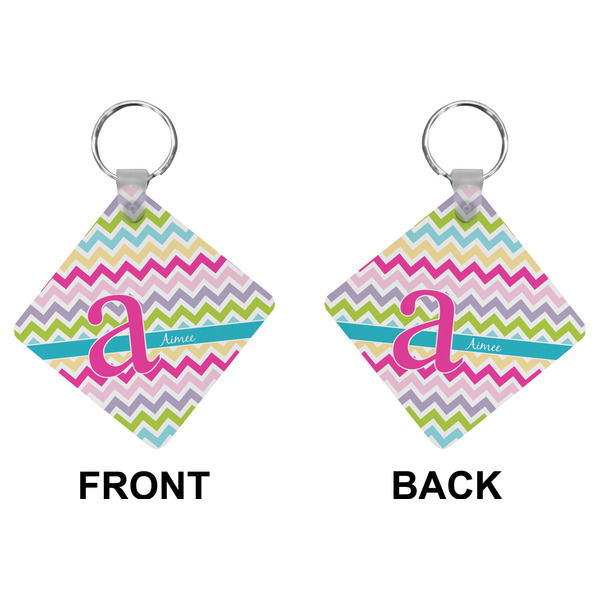 Colorful Chevron Diamond Keychain (Front + Back)