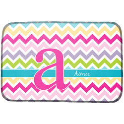 Colorful Chevron Dish Drying Mat w/ Name and Initial
