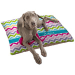 Colorful Chevron Dog Bed - Large w/ Name and Initial