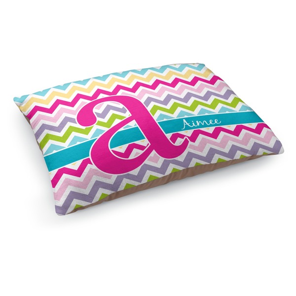 Custom Colorful Chevron Dog Bed - Medium w/ Name and Initial