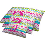 Colorful Chevron Dog Bed w/ Name and Initial