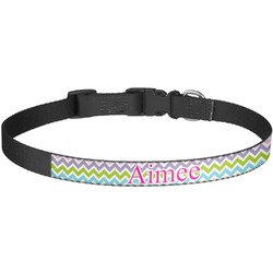 Colorful Chevron Dog Collar - Large (Personalized)