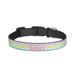Colorful Chevron Dog Collar - Small (Personalized)