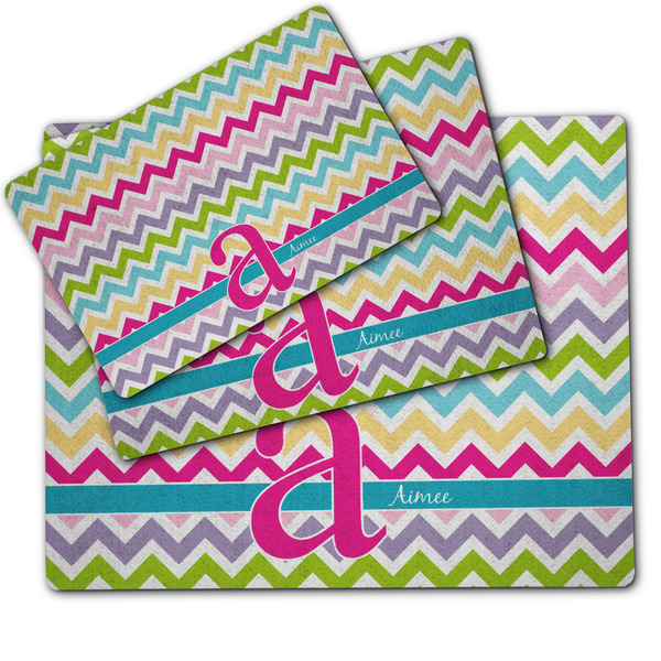 Colorful Chevron Dog Food Mat - MAIN (sm, med, lrg)