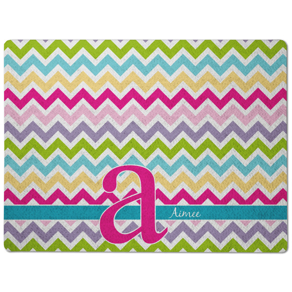 Colorful Chevron Dog Food Mat - Medium without bowls