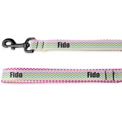 Colorful Chevron Deluxe Dog Leash - 4 ft (Personalized)