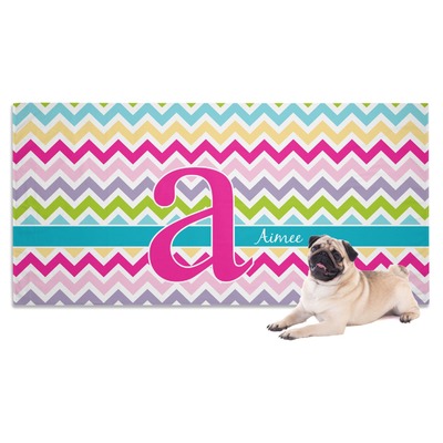 Colorful Chevron Dog Towel (Personalized)