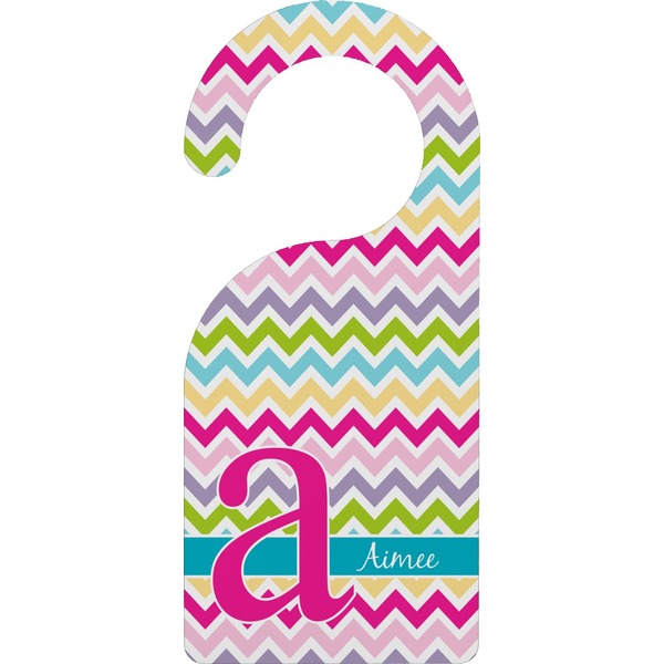 Custom Colorful Chevron Door Hanger (Personalized)