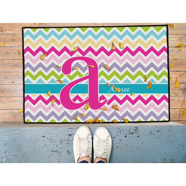 Colorful Chevron Door Mat - LIFESTYLE (Med)