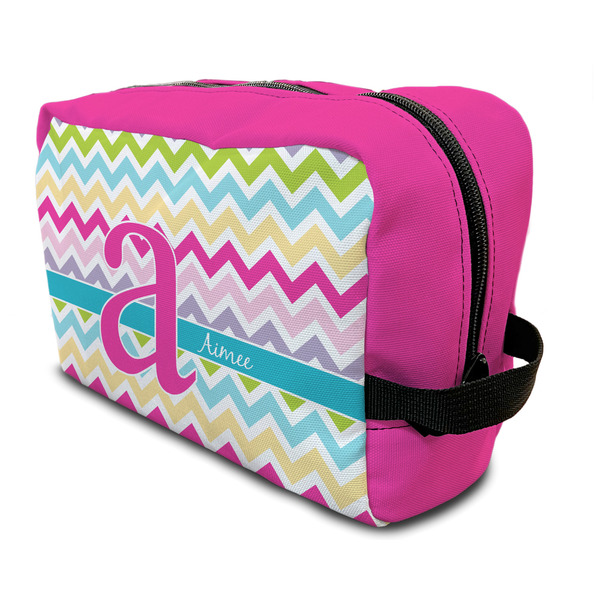 Custom Colorful Chevron Toiletry Bag / Dopp Kit (Personalized)