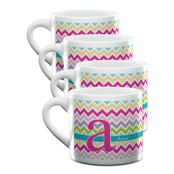 Colorful Chevron Double Shot Espresso Cups - Set of 4 (Personalized)