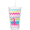 Colorful Chevron Double Wall Tumbler with Straw (Personalized)