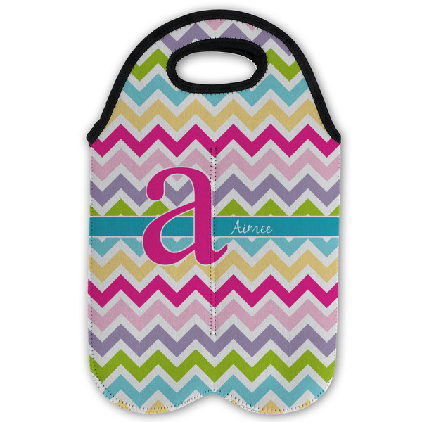 Colorful Chevron Double Wine Tote - Flat (new)