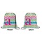 Colorful Chevron Drawstring Backpack Front & Back Small