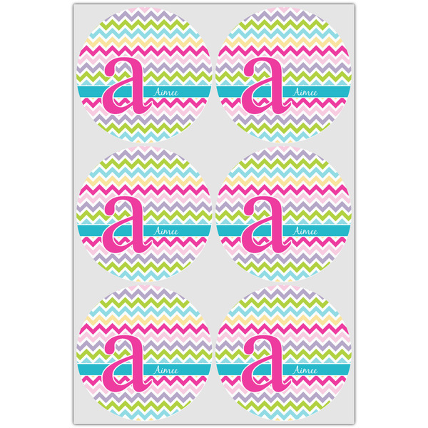 Colorful Chevron Drink Topper - Large - Set of 6