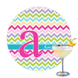 Colorful Chevron Printed Drink Topper - 3.25" (Personalized)