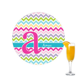 Colorful Chevron Printed Drink Topper - 2.15" (Personalized)