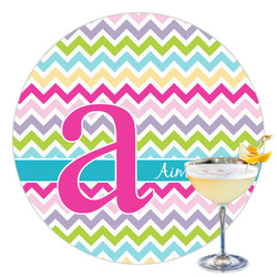 Colorful Chevron Printed Drink Topper - 3.5" (Personalized)