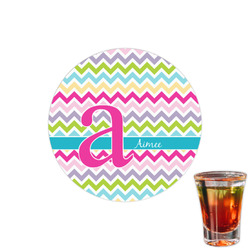 Colorful Chevron Printed Drink Topper - 1.5" (Personalized)