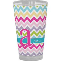 Colorful Chevron Pint Glass - Full Color (Personalized)