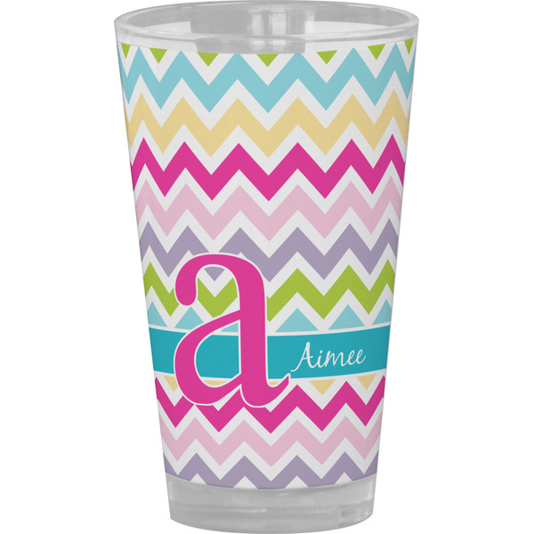 Custom Colorful Chevron Pint Glass - Full Color (Personalized)