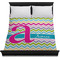 Colorful Chevron Duvet Cover - Queen - On Bed - No Prop