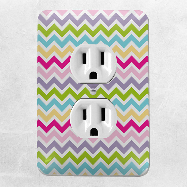 Colorful Chevron Electric Outlet Plate - LIFESTYLE