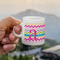 Colorful Chevron Espresso Cup - 3oz LIFESTYLE (new hand)