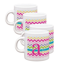Colorful Chevron Single Shot Espresso Cups - Set of 4 (Personalized)