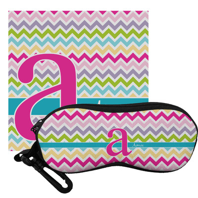 Colorful Chevron Eyeglass Case & Cloth (Personalized)