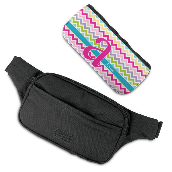 Colorful Chevron Fanny Packs - FLAT (flap off)