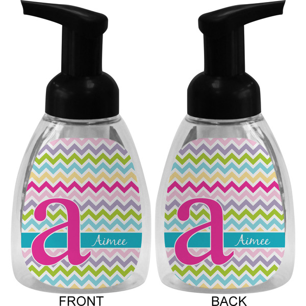 Colorful Chevron Foam Soap Bottle (Front & Back)