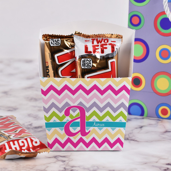 Colorful Chevron French Fry Favor Box - w/ Treats View