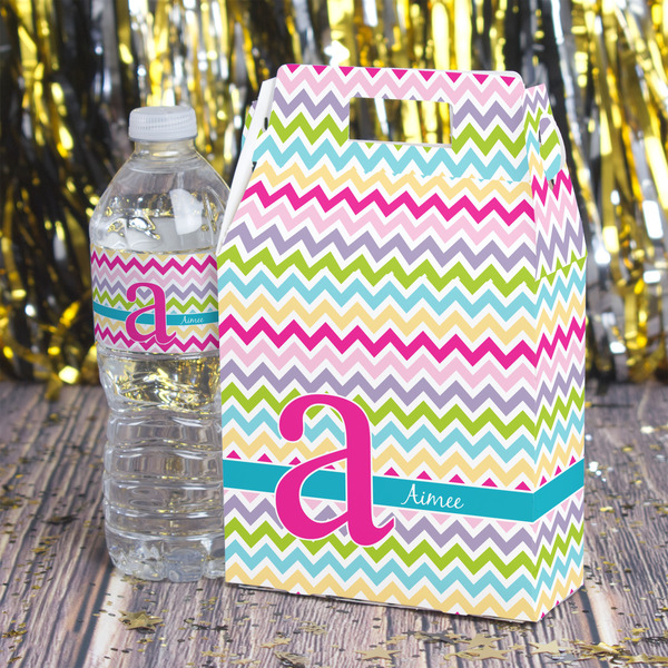 Colorful Chevron Gable Favor Box - In Context