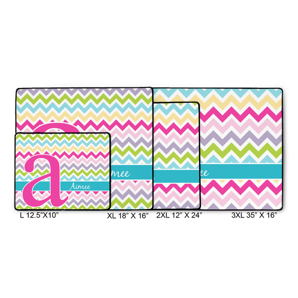 Colorful Chevron Gaming Mats - SIZE CHART