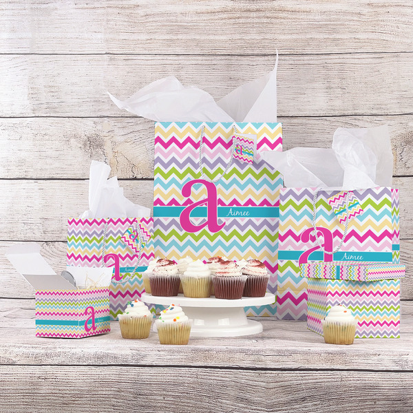 Colorful Chevron Gift Bags - In Context