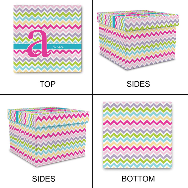 Colorful Chevron Gift Boxes with Lid - Canvas Wrapped - Large - Approval