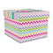 Colorful Chevron Gift Boxes with Lid - Canvas Wrapped - Large - Front/Main