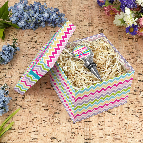 Colorful Chevron Gift Boxes with Lid - Canvas Wrapped - Medium - In Context