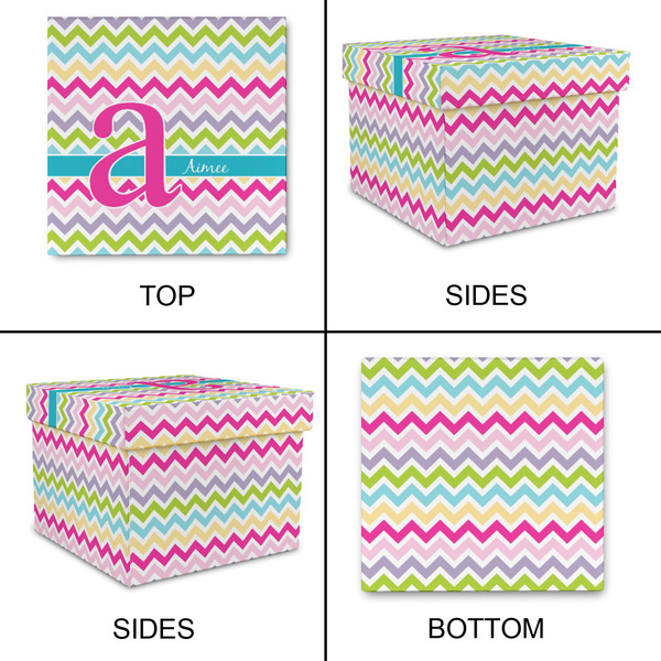 Colorful Chevron Gift Boxes with Lid - Canvas Wrapped - Small - Approval