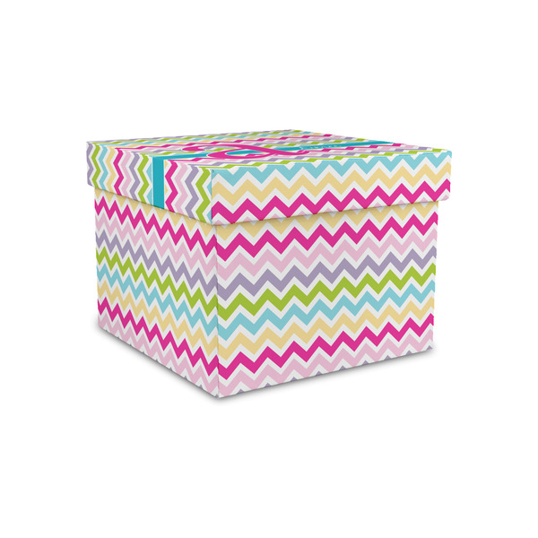 Custom Colorful Chevron Gift Box with Lid - Canvas Wrapped - Small (Personalized)