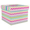 Colorful Chevron Gift Boxes with Lid - Canvas Wrapped - X-Large - Front/Main
