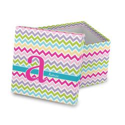 Colorful Chevron Gift Box with Lid - Canvas Wrapped (Personalized)