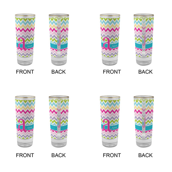 Colorful Chevron Glass Shot Glass - 2 oz - Set of 4 - APPROVAL