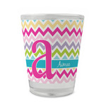 Colorful Chevron Glass Shot Glass - 1.5 oz - Single (Personalized)