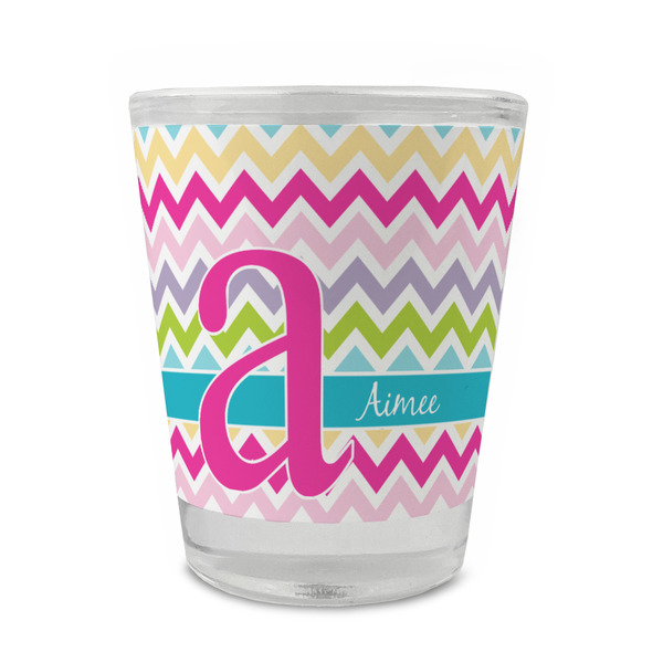 Colorful Chevron Glass Shot Glass - Standard - FRONT